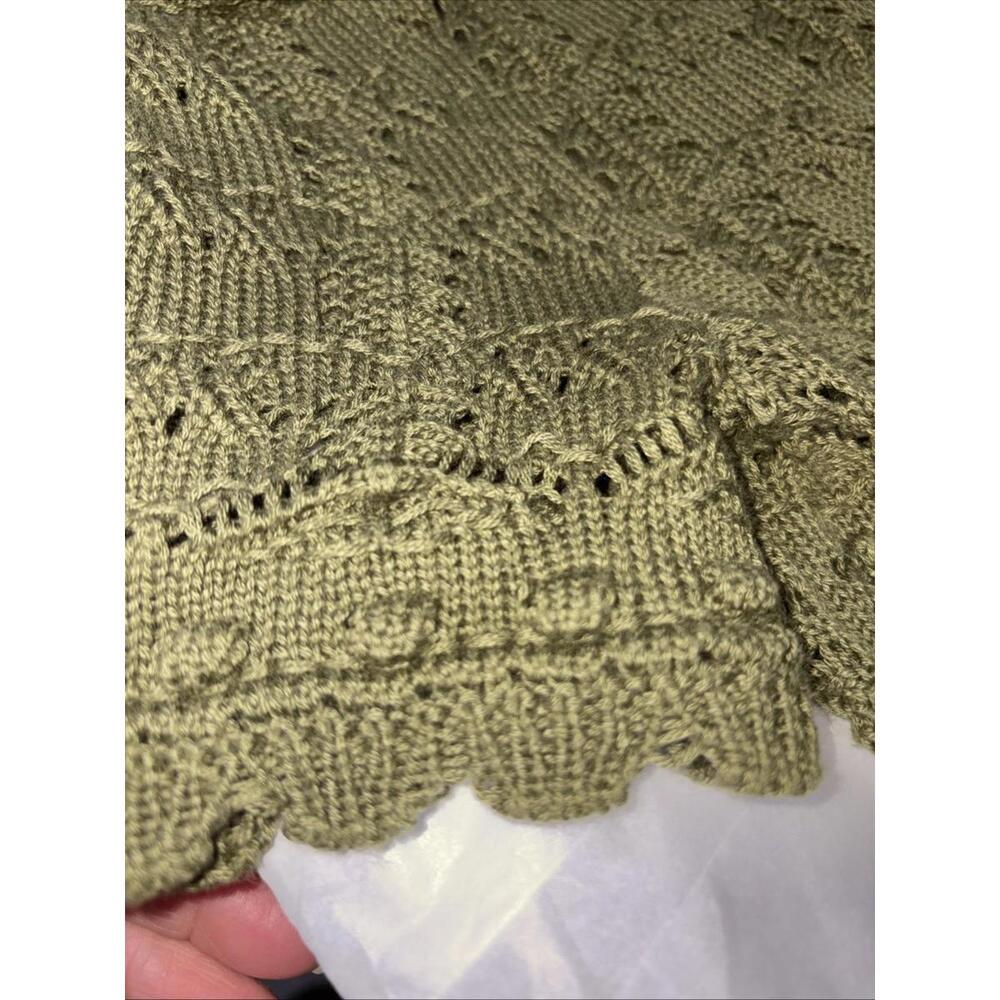 Anthropologie Pointelle Sweater Shirt Green Size XXSmall $88 Whimsical NWOT - Picture 6 of 11